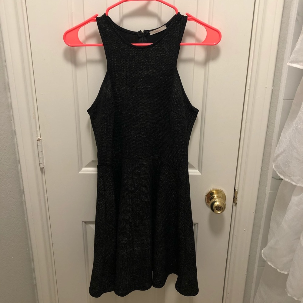 Black high neck dress